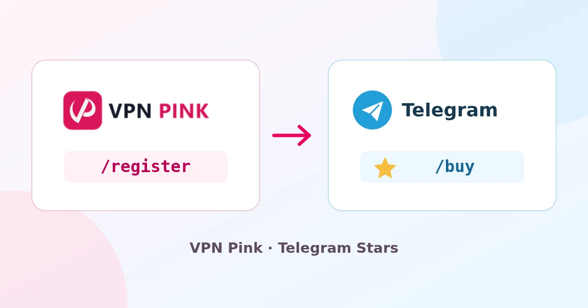 VPN Pink su Telegram: registrazione e pagamenti Stars