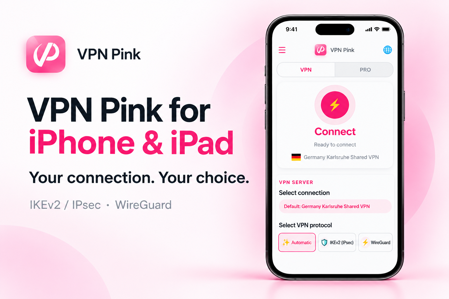 VPN Pink · iPhone · iPad