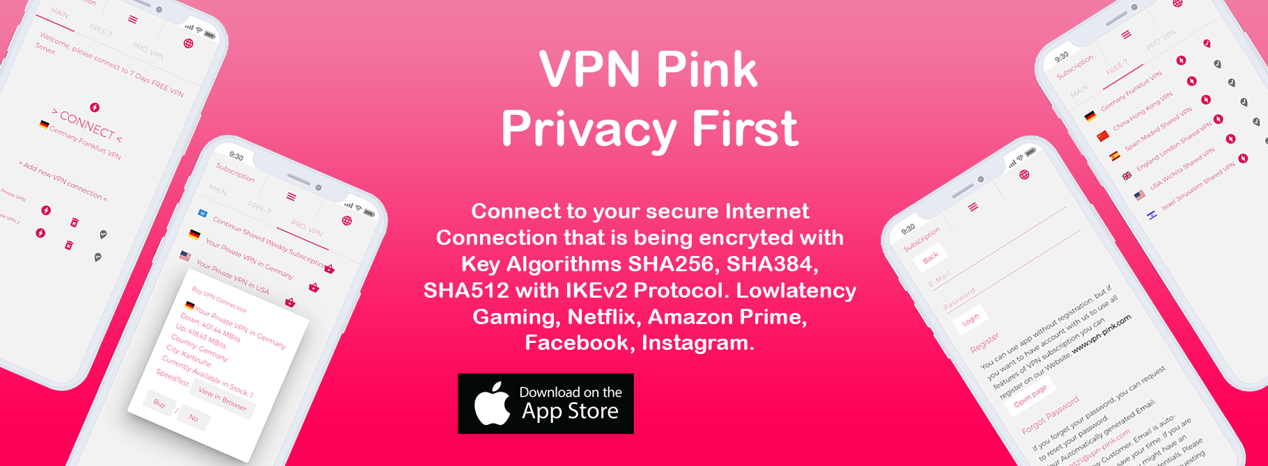 VPN Pink - privacidad primero descripción general de la conexión vpn sha256
